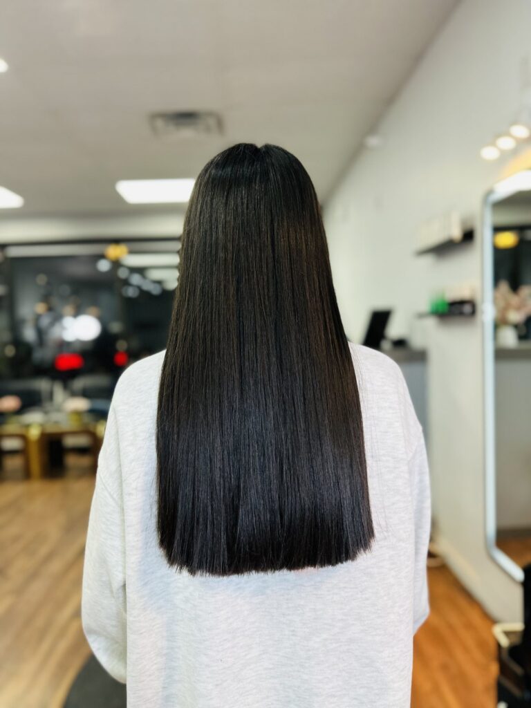 Long hair styling